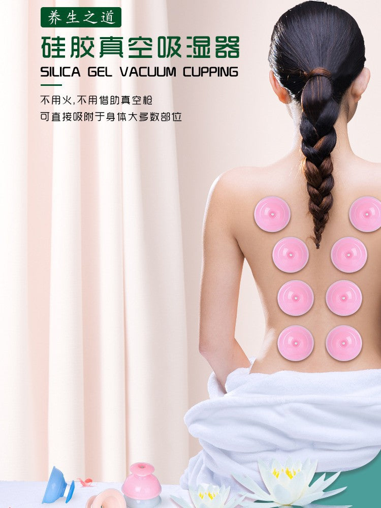 Portable Silicone Cupping Therapy Set - Manual Vacuum Suction Cups for Home Use