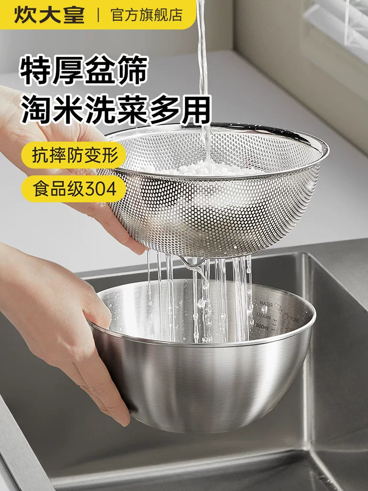 Chui Emperor 304 Stainless Steel Multi-functional Kitchen Basin for Washing, Draining, Mixing, and Dough Preparation