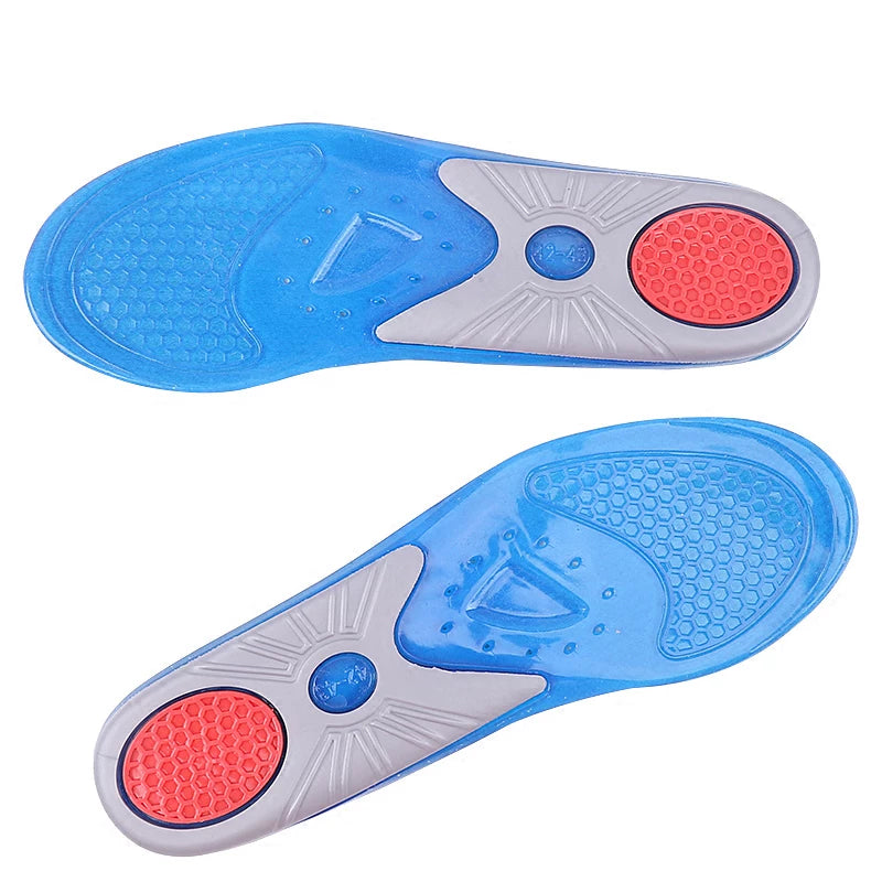 Thickened Silicone Shock-Absorbing Sport Insoles for Men and Women, Breathable and Sweat-Absorbing for Running and Standing