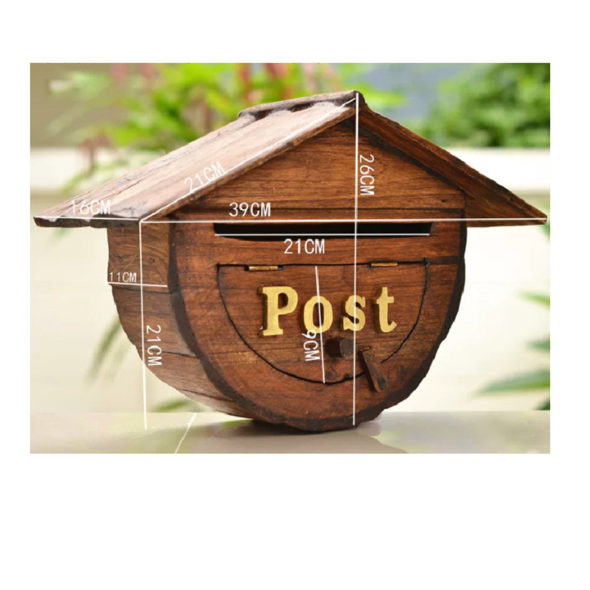 Vintage Mailbox Rustic Wooden Mailbox Waterproof for Garden