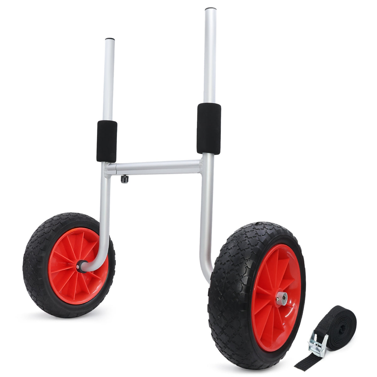 Foam-Coated Wheels Adjustable Kayak Vehicle Padded Handles Kayak Vehicle Secure Strap Watercraft Trolley Vehicle