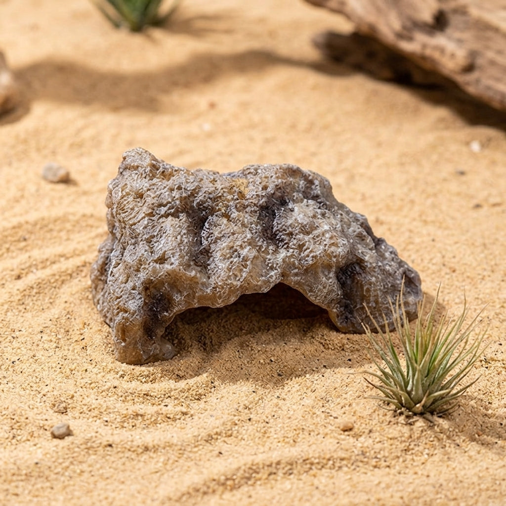 Naturally Textured Cave Tortoise Cave, 13*20cm Reptile Hideout for Reptiles and Frogs, Resin Snake Accessories for Vivarium with Smooth Edges