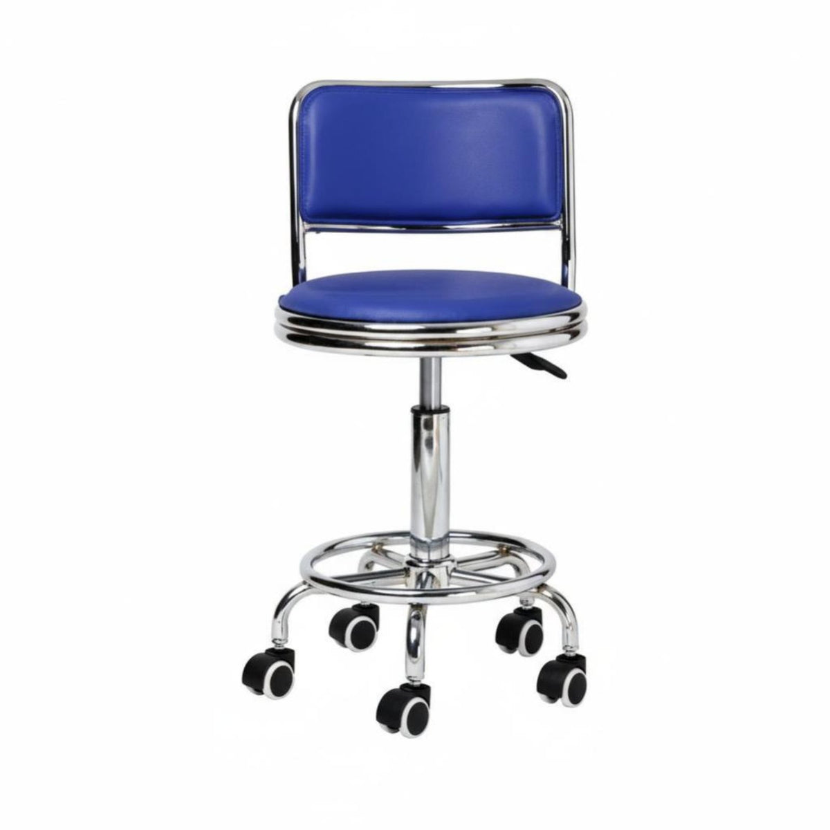 Adjustable Round Stool with rear supportrest Rolling casters Lowsupportive rest rotate Stool