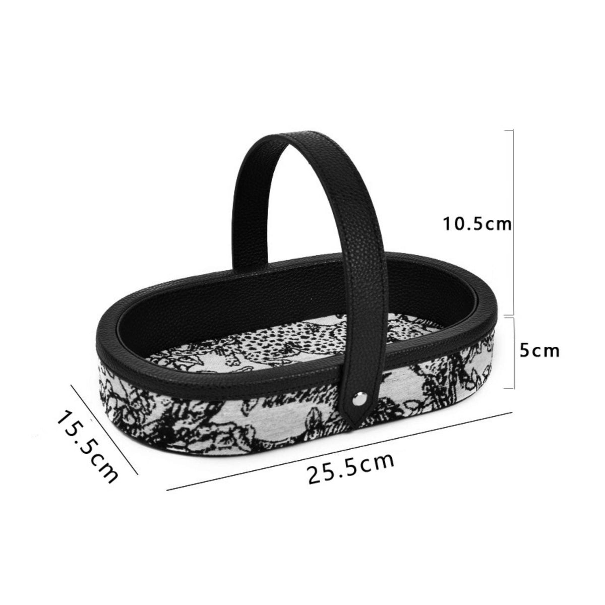 PU Leather Tray Luxury Look Decorative Handle Tray Space-Saving for Entryway