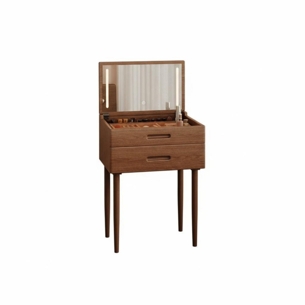 Flip-Top Makeup Table Space-Saving Flip-Top Vanity Multifunctional for Teenagers