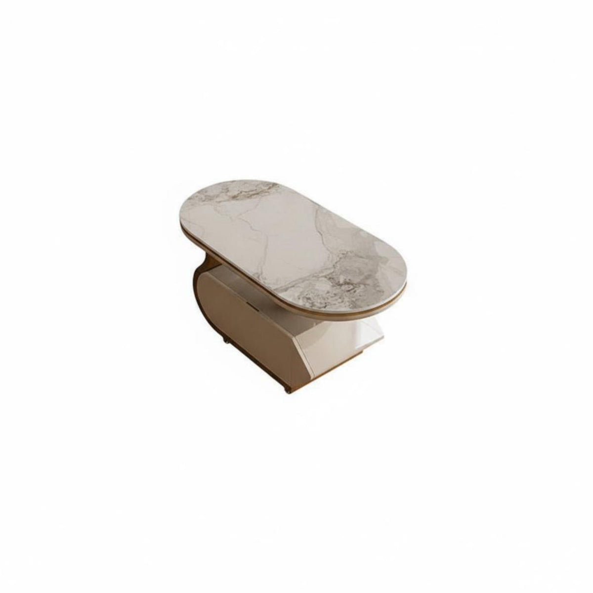 Mobile C-Shaped Table Movable with casters Living Room Furniture Rolling Casters Sturdy Construction for distant Workers