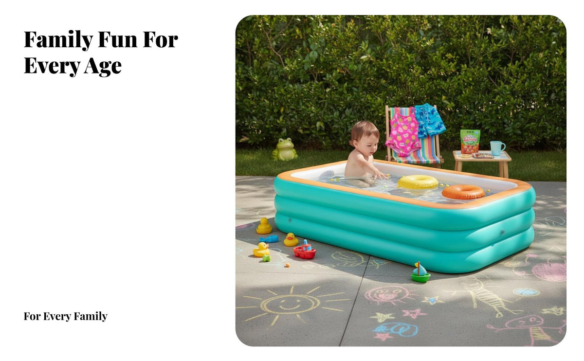 Thickened Material Family Inflatable Pool Sturdy Family Size Inflatable Pool Easy Setup Outdoor Water Toy Tear-Resistant for Children, Infants, Adults, Home, Garden, Patio