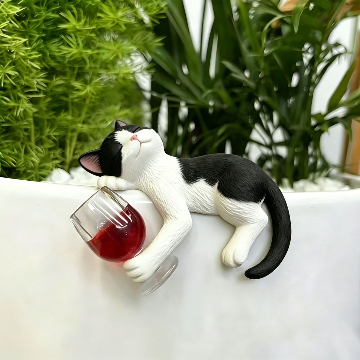 Original Drunk Kitten Resin Statue for Garden Courtyard Balcony Outdoor Decoration