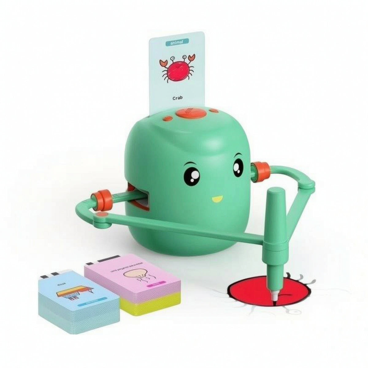 Drawing Robot with Cards Card-Guided Drawing Toy with Pens Doodle Bot Hands-on Painting Machine Educational for Children, Home