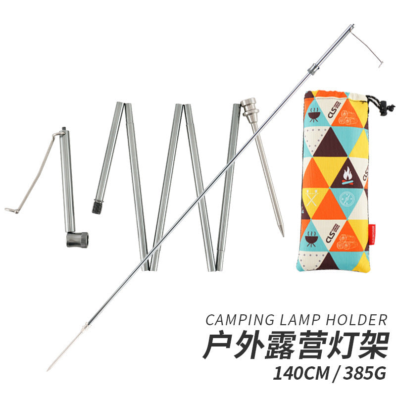Portable Folding Aluminum Light Stand for Outdoor Camping and Selfie Stick
