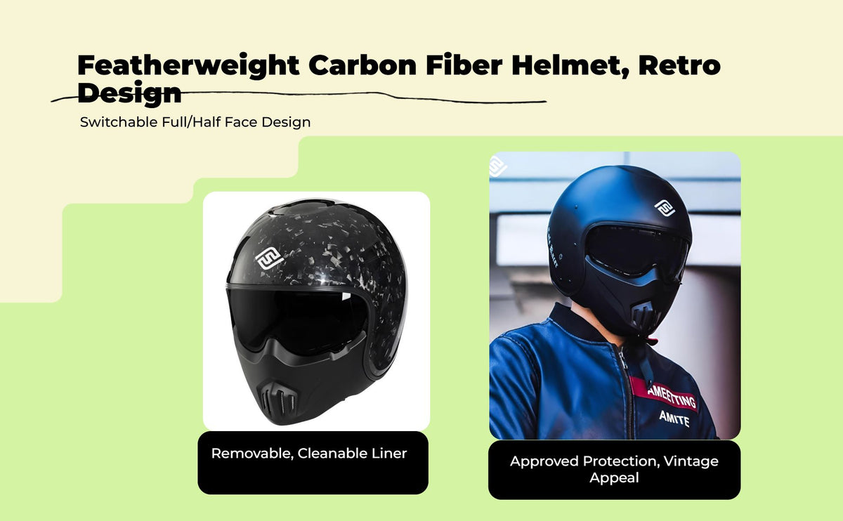 Carbon fiber motorcycle helmet