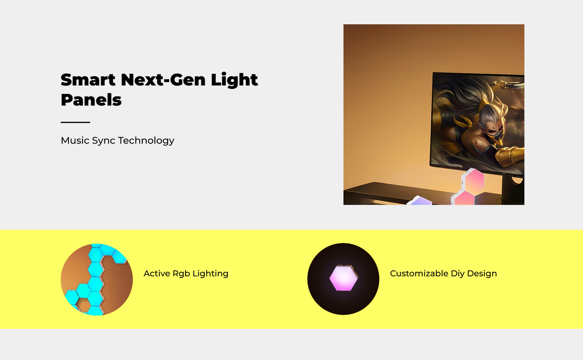 RGB Hexagon Wall Light, color changing