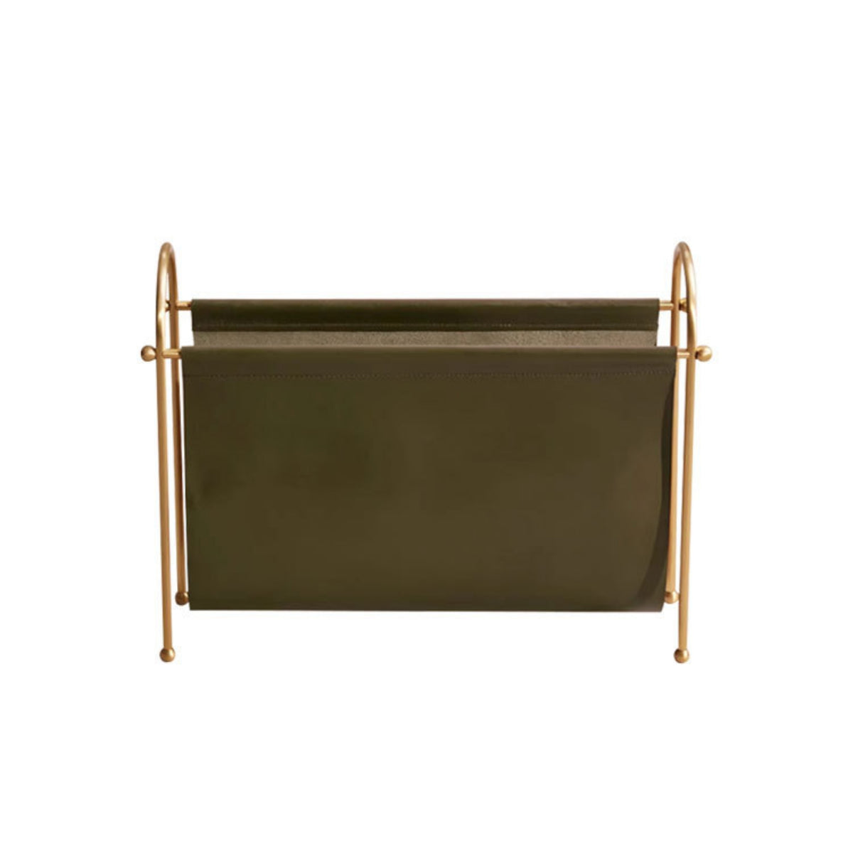 Magazine Rack with Leather Sling Space-Saving Organizer Stable for Living Room
