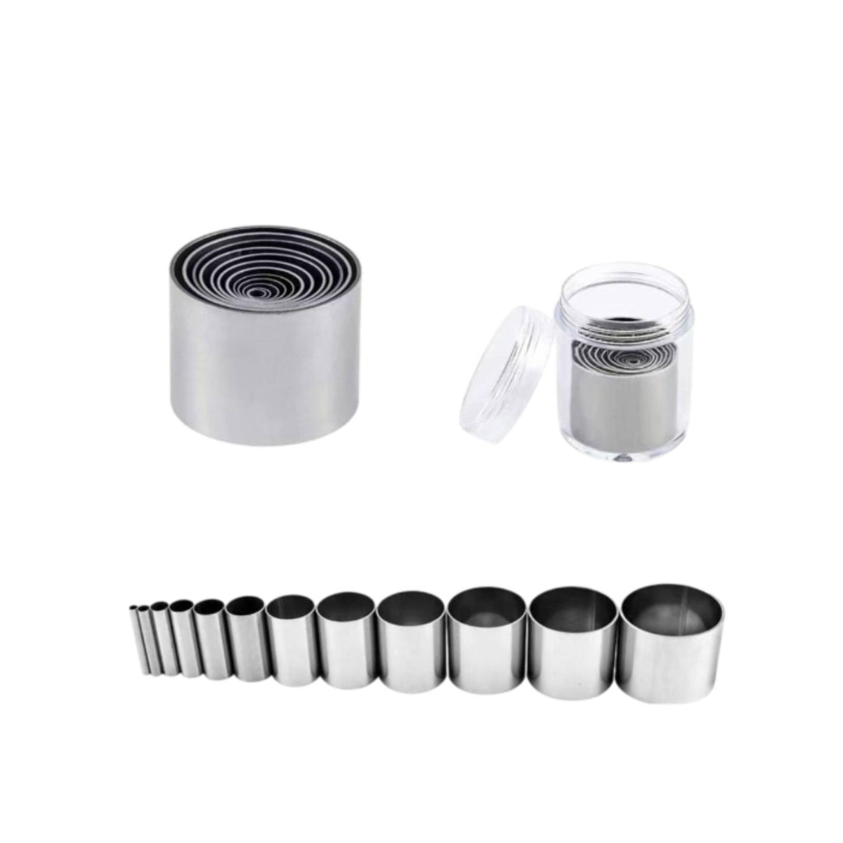12 Pieces Clay Set with Jar Mini Round Circle Molds Long-Lasting for Crafters