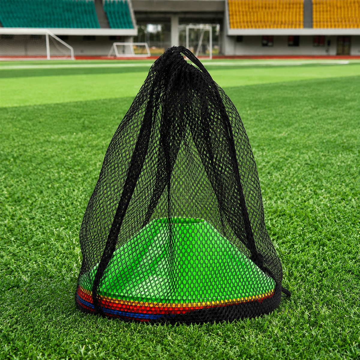 Marking Cones Football Set of 10, Colorful PE Pylons for Agility Training, Break-Resistant Training Cones Sports with Bag