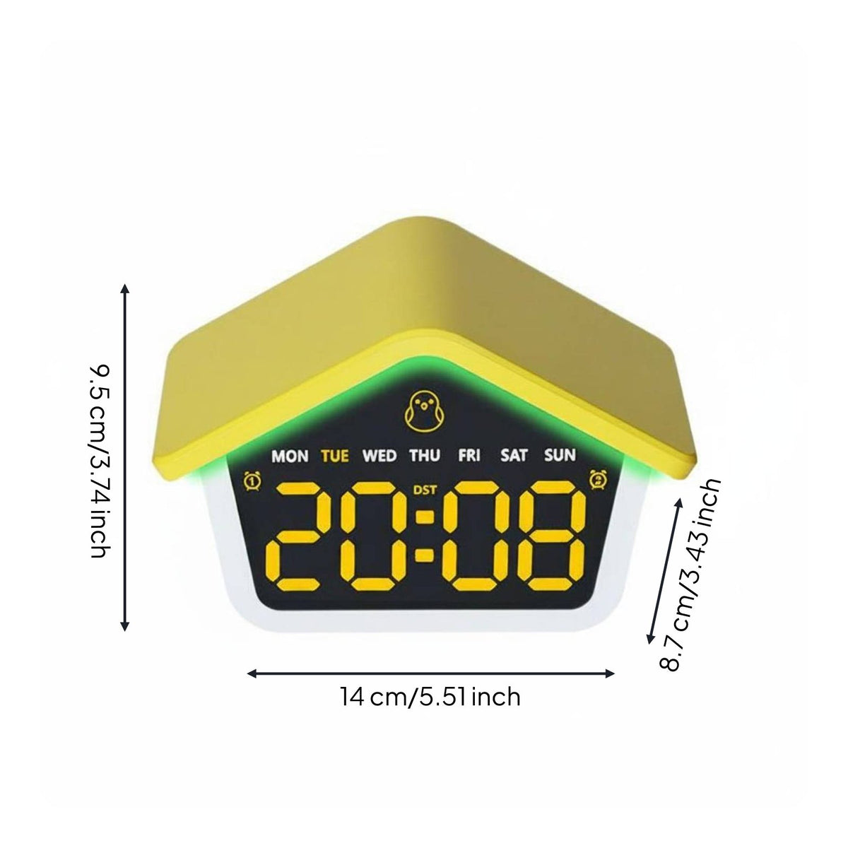 House Shaped Alarm Timepiece Multicolor Display LED Digital Timepiece Double