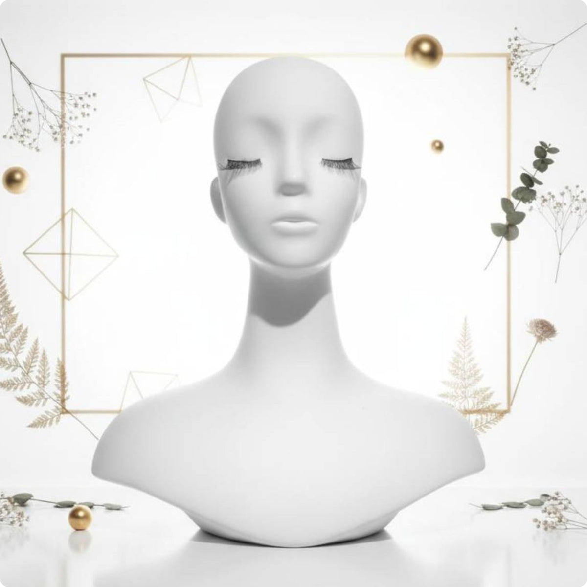 Mannequin Head with Shoulders Luxury Look Display Head with Shoulders Smooth Finish Jewelry Display Bust for Shop Window, Photo Photography