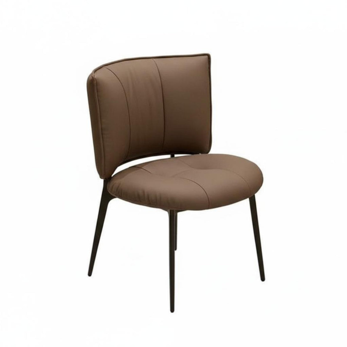 Curved rear Armchair High rearrest Living Room Seating Upholstered Soft Padding for Design aficionados, Showroom, Cafe, Bedroom
