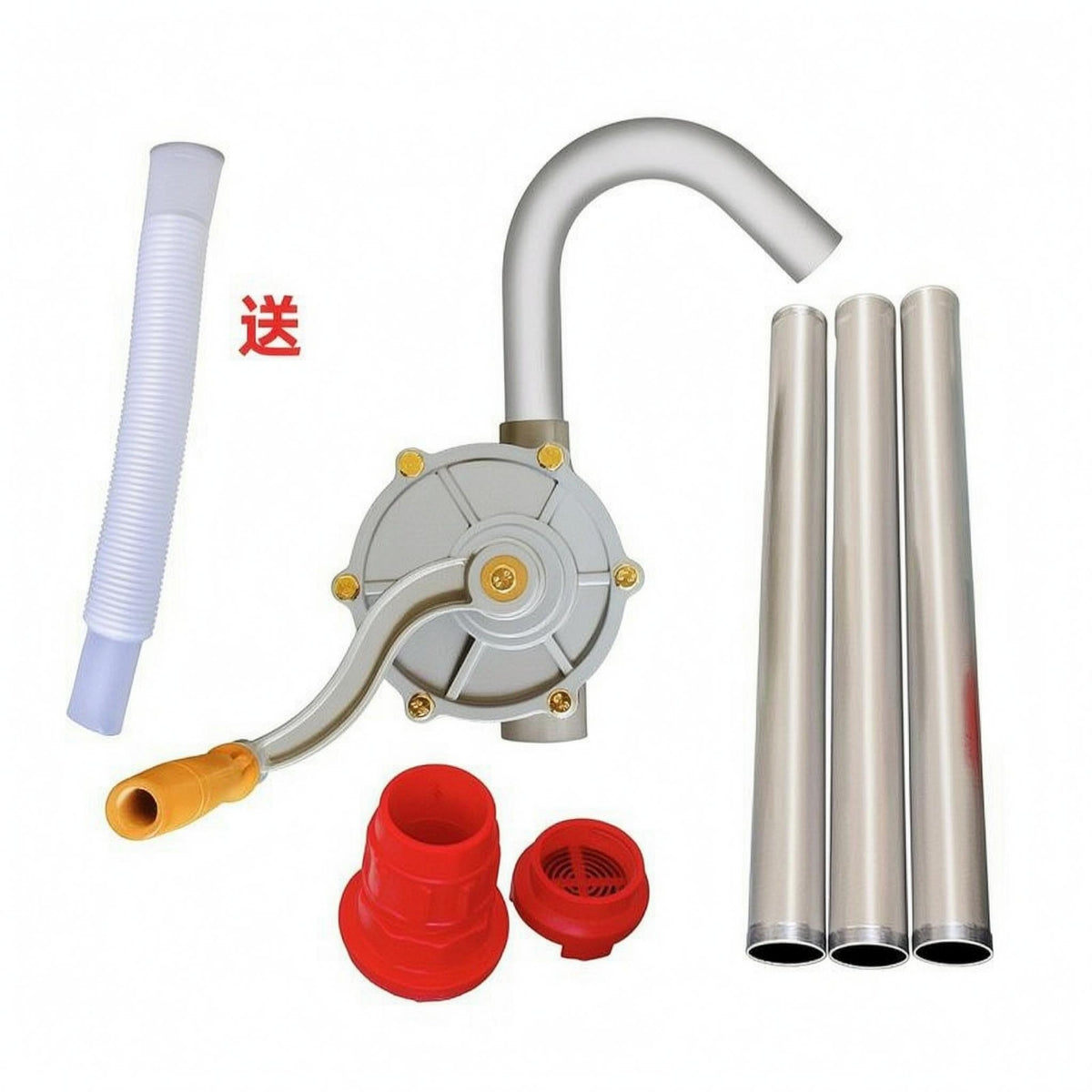 Sturdy Hand-Crank Oil Pump Threaded Joints Manual Oil Pump Curved Outlet Tube