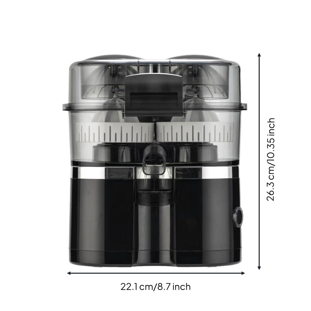 Electric Juicer with double Heads Countertop Electric Fruit Juicer Dishwasher Kitchen Appliance for Morning Kitchen Area