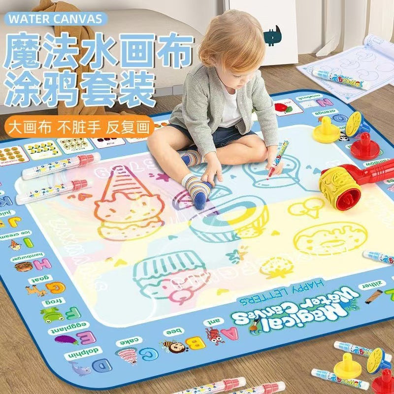 Magic Water Drawing Mat for Kids, Reusable Water Painting Board, Colorful Doodle Mat