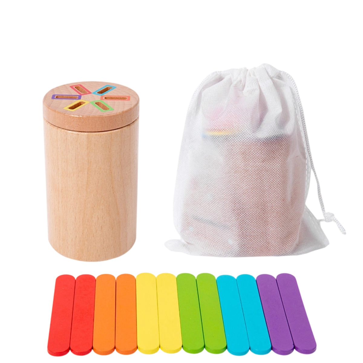 Sensory Wooden Sorting Toy with Storage Box Educational Wooden Sorting Toy Fine Motor Shape Sorter Developmental for Preschoolers