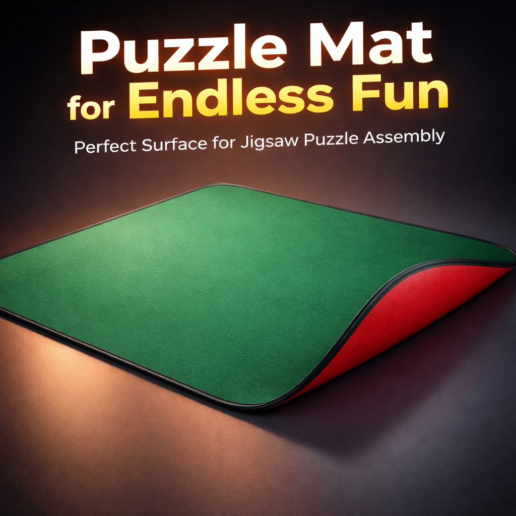 Felt Puzzle Storage Mat for Kids with Roll Design for Home Portable Organizer with Floor Protection