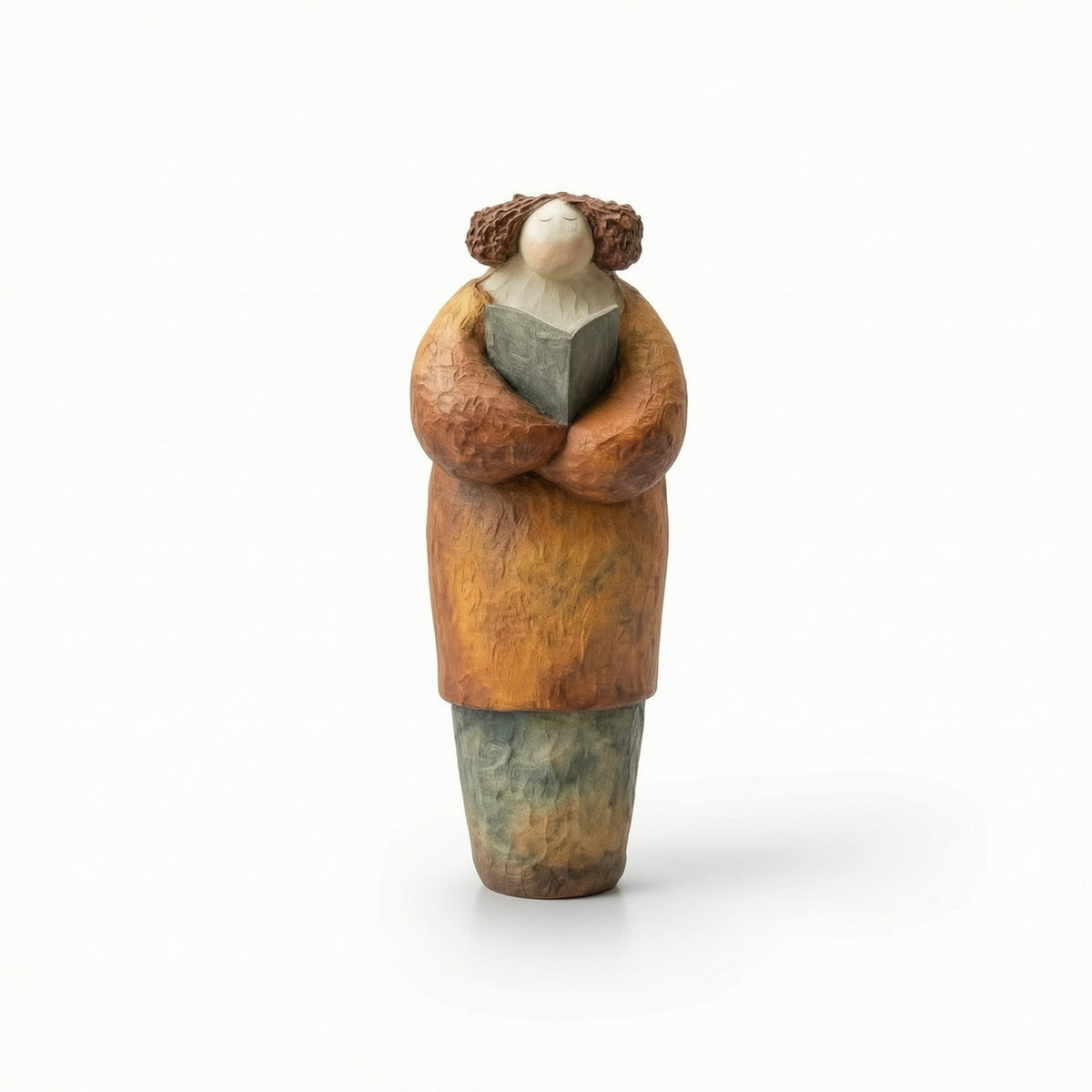 Reading Woman Statue Art Sculpture with Book Resin for Readers