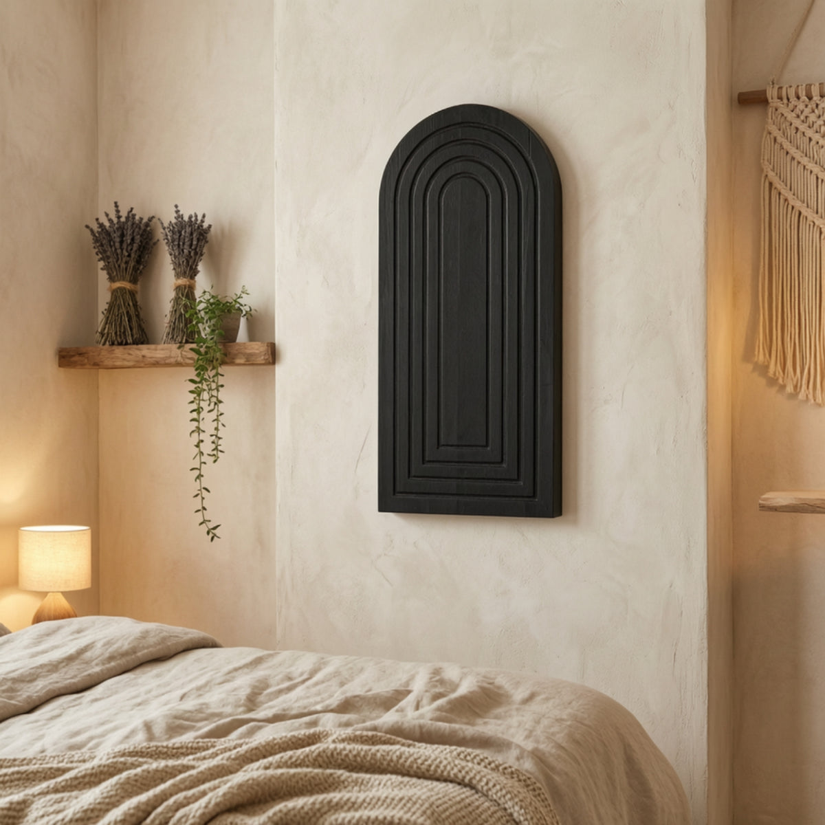 Arched Wall Panel Minimalist Arched Wall Decor Elegant Carved Wood Panel for Simplicity Lovers, Living Room, Bedroom, Entryway