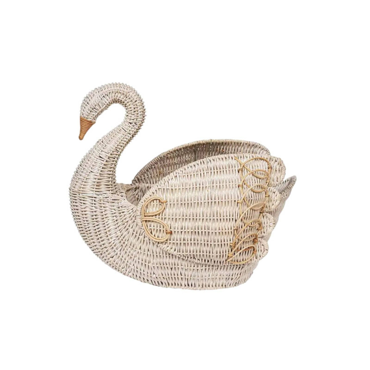 Swan Storage Basket Handwoven Swan-Shaped Basket Woven for Nursery, Playroom