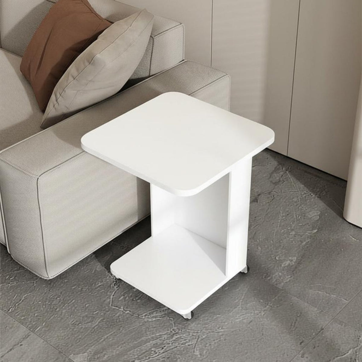 2-Tier Rolling Utility Cart With casters Side Table Modern aesthetic designSaving for Homeowners, Students, Bedroom
