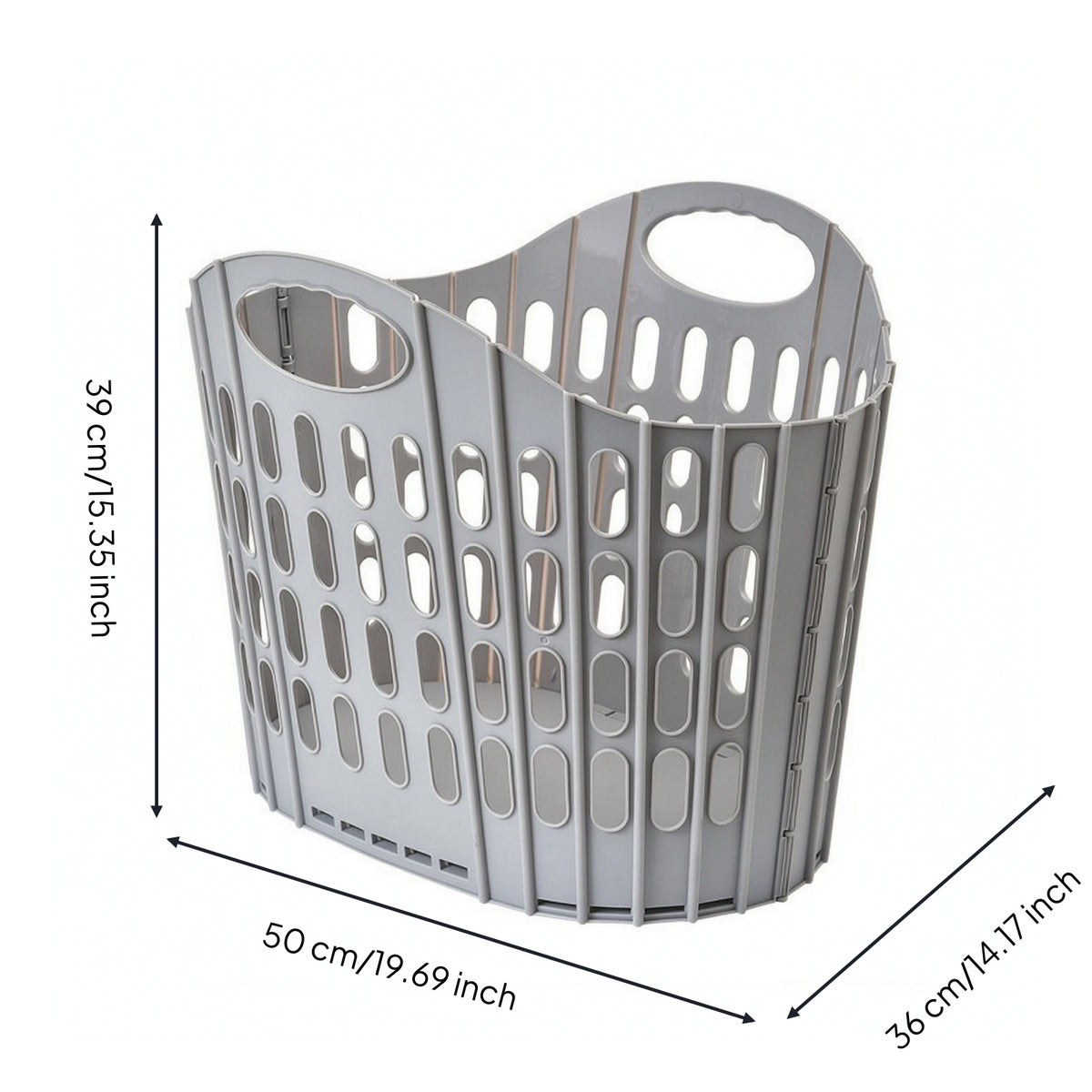 Laundry Basket Foldable Clothes Basket Laundry Hamper Plastic Ventilated for Bathroom, Dorm Room