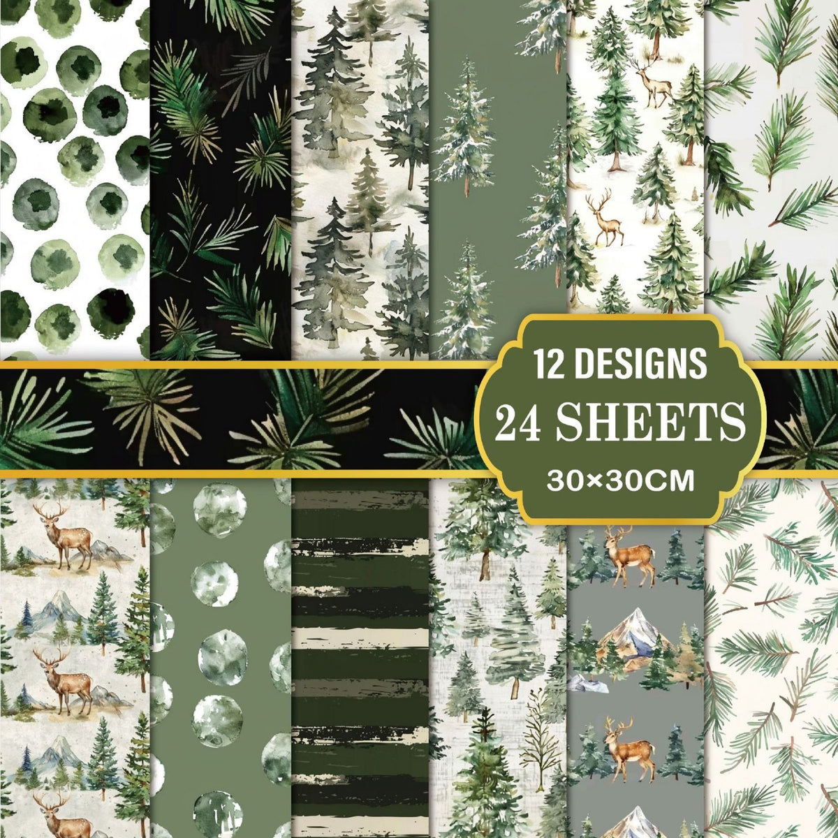 24 Sheets Floral Theme Craft Paper Floral Scrapbook Paper Vivid Prints for Collage