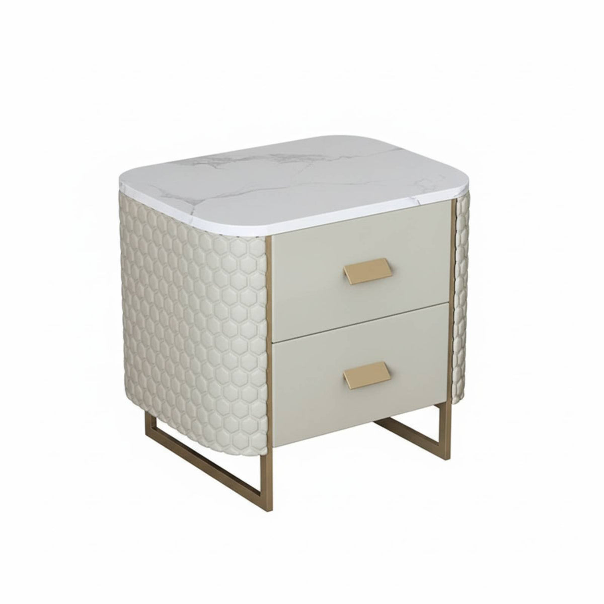 Nightstand with Hidden Compartment 3-Color light-emitting diode Subtle Luxury Bedside Cabinet