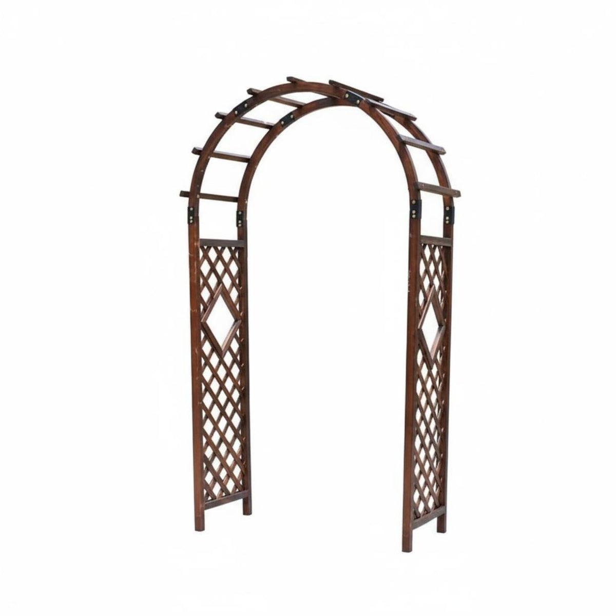 Garden Support Arch Weather-resistant Wooden Garden Arch with Gate Sturdy Construction Climbing Plant Trellis Decorative Entryway Suitable for Gift Giving Home Decoration