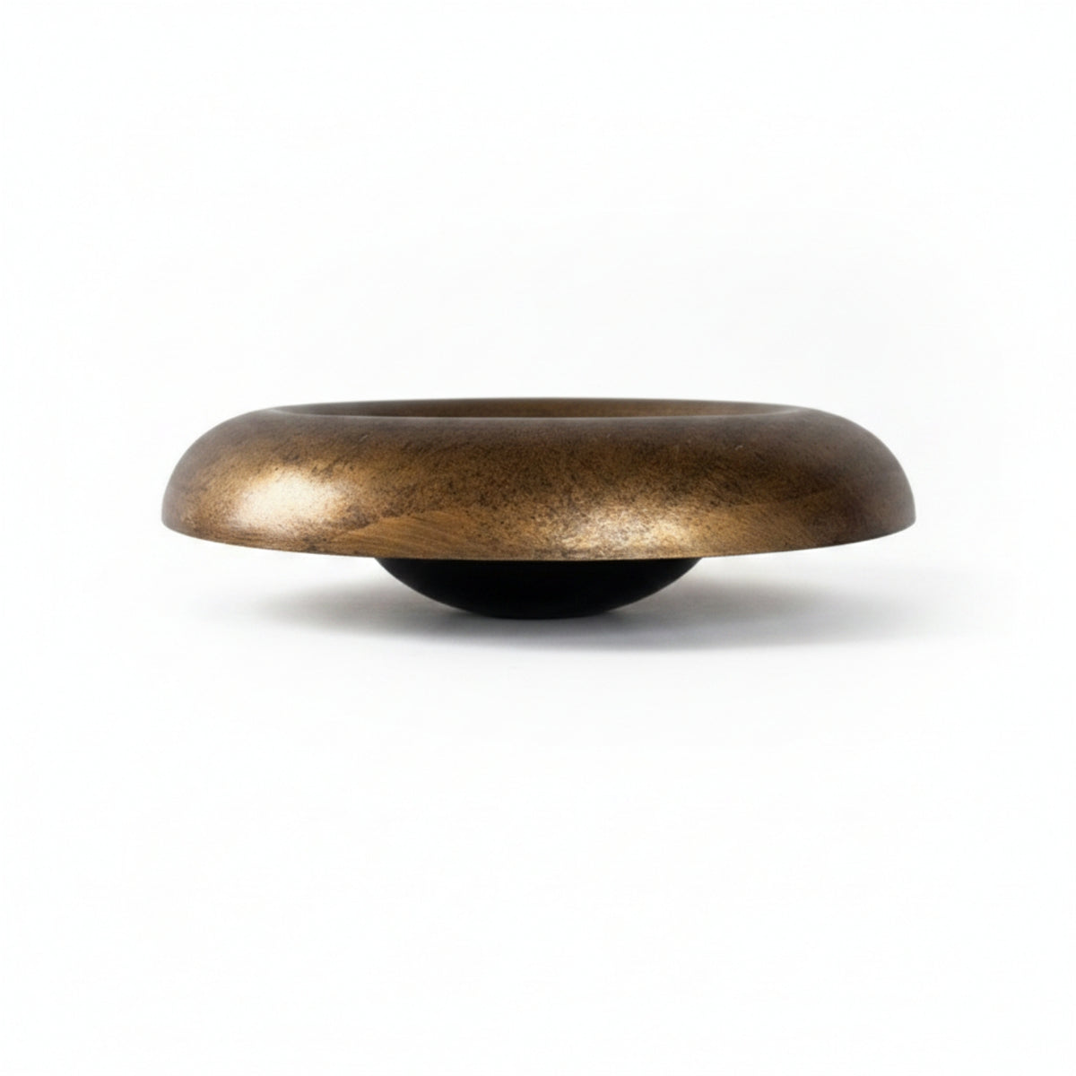 Fruit Bowl with Wide Open Center Bronze-Finish for Sideboard