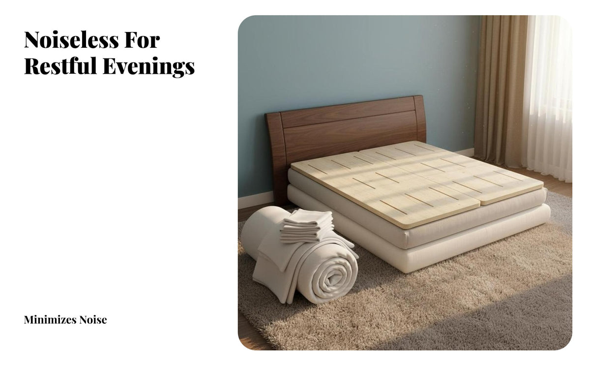 Easy Storage Foldable Bunkie Board Box coil Alternative foldable Wooden Bed Base robust Duty Mattress Support Low height for Seniors, Homeowners, Renters, Guest Room, Apartment