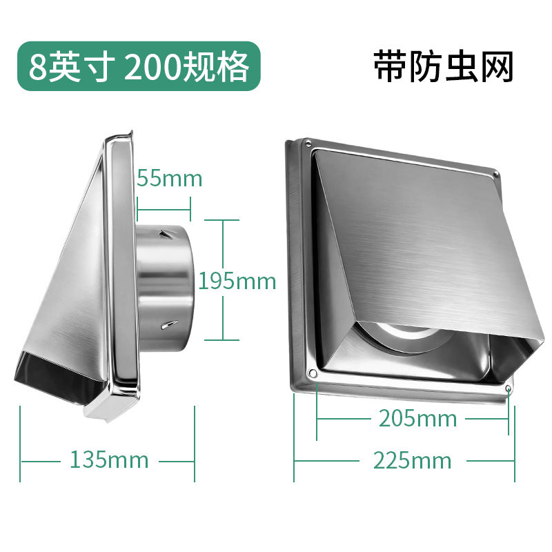 7 8 Inch Stainless Steel Dryer Vent Hood Wall Check Valve Cover
