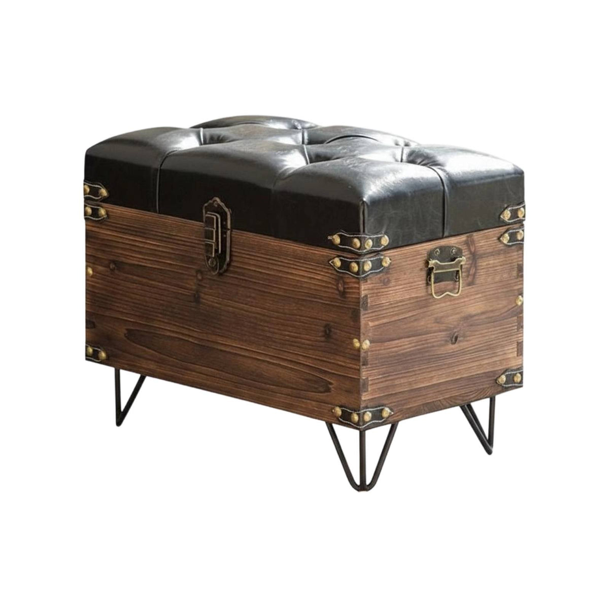 Vintage Barrel Ottoman Retro Design Storage Stool Multi-Functional Padded Seat for Business Owners, Parents, Bedroom, Entryway