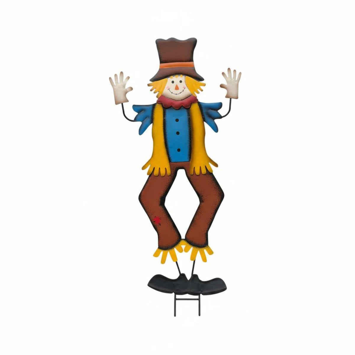 Holiday Character Yard Stake Wrought Iron Seasonal Lawn Figure Weather Resistant Outdoor Decoration