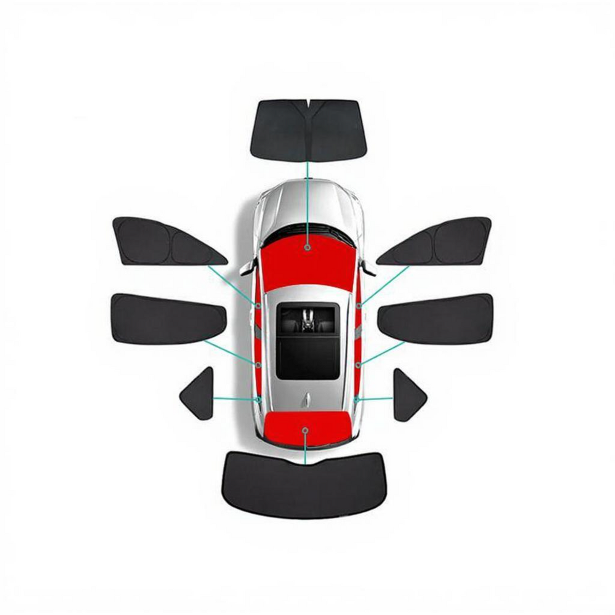 Navy foldable car sunshade, privacy