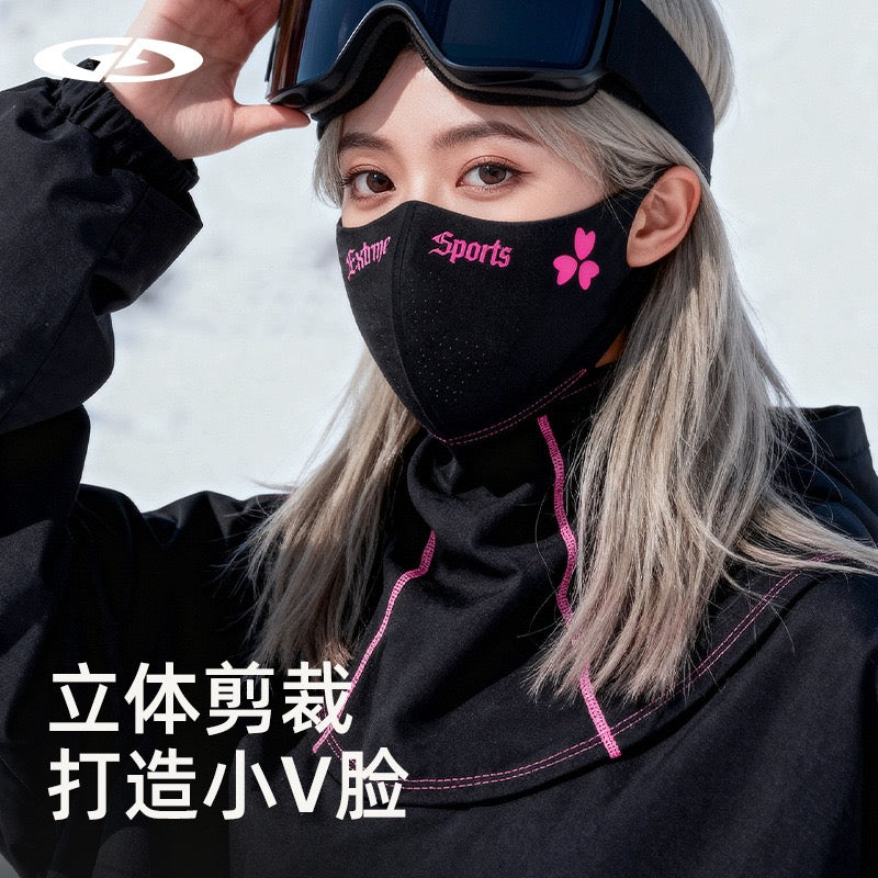 BAAO滑雪面罩口罩护脸保暖防风防寒滑雪专用挂耳围脖护具女