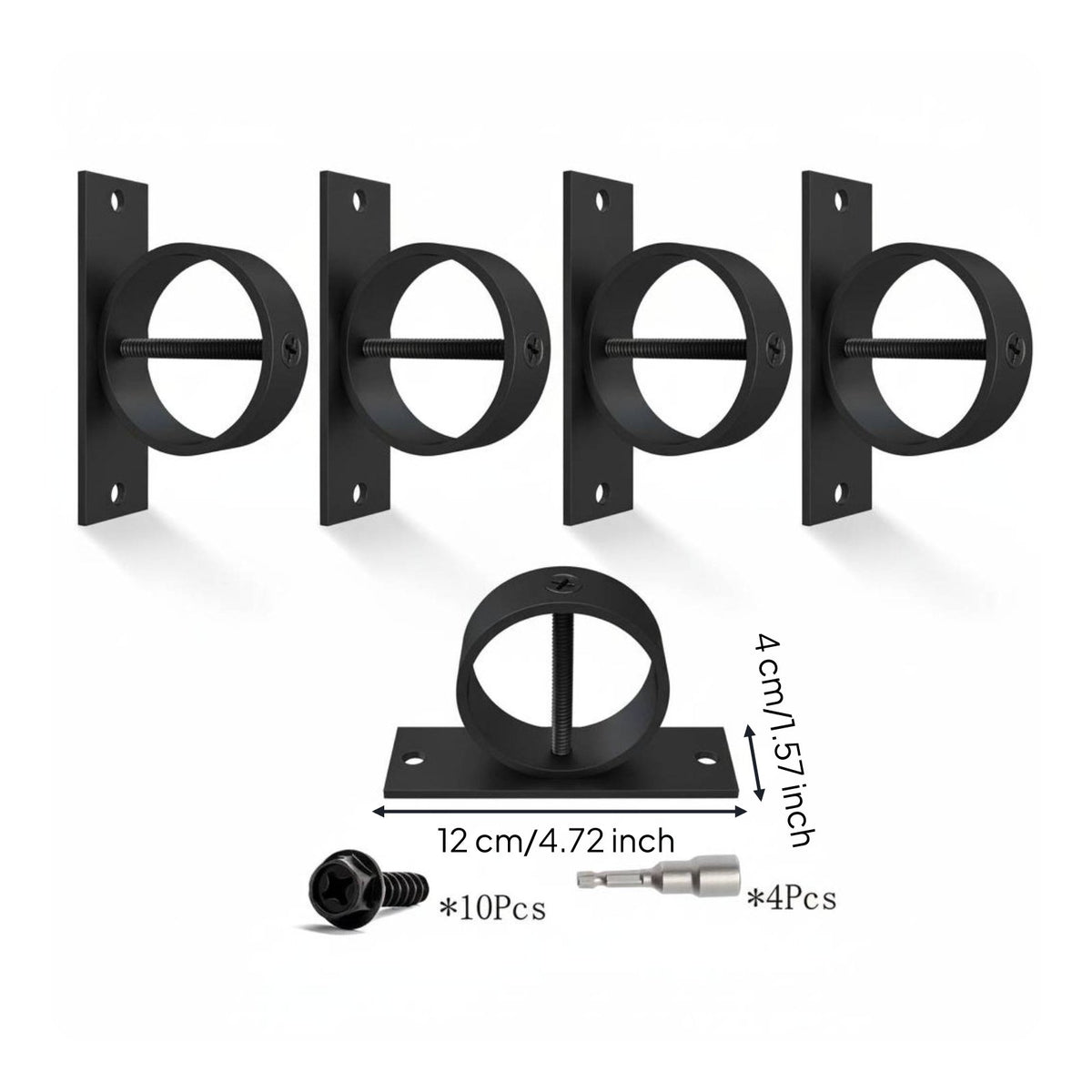 5 Pieces Rustproof Rope Railing Bracket Heavy Duty Cross Screw Rope Clip Weatherproof Stainless Steel Loop Bracket Easy Installation for Garden