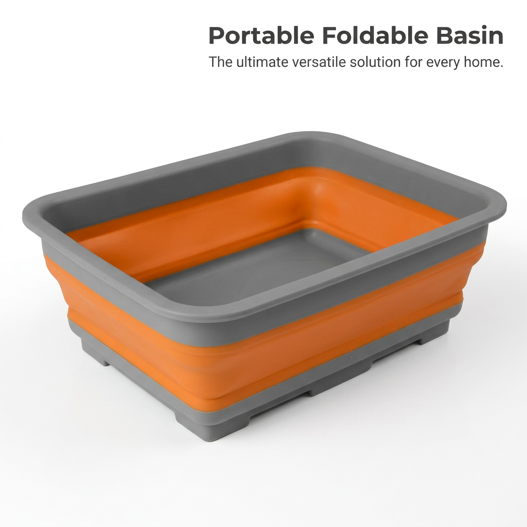 Washing Bowl Portable Wash Basin, Space Saving Kitchen Use, Folding Basin for Small Apartment, Bowl Portable Wash, Sink Space Saving for Travel