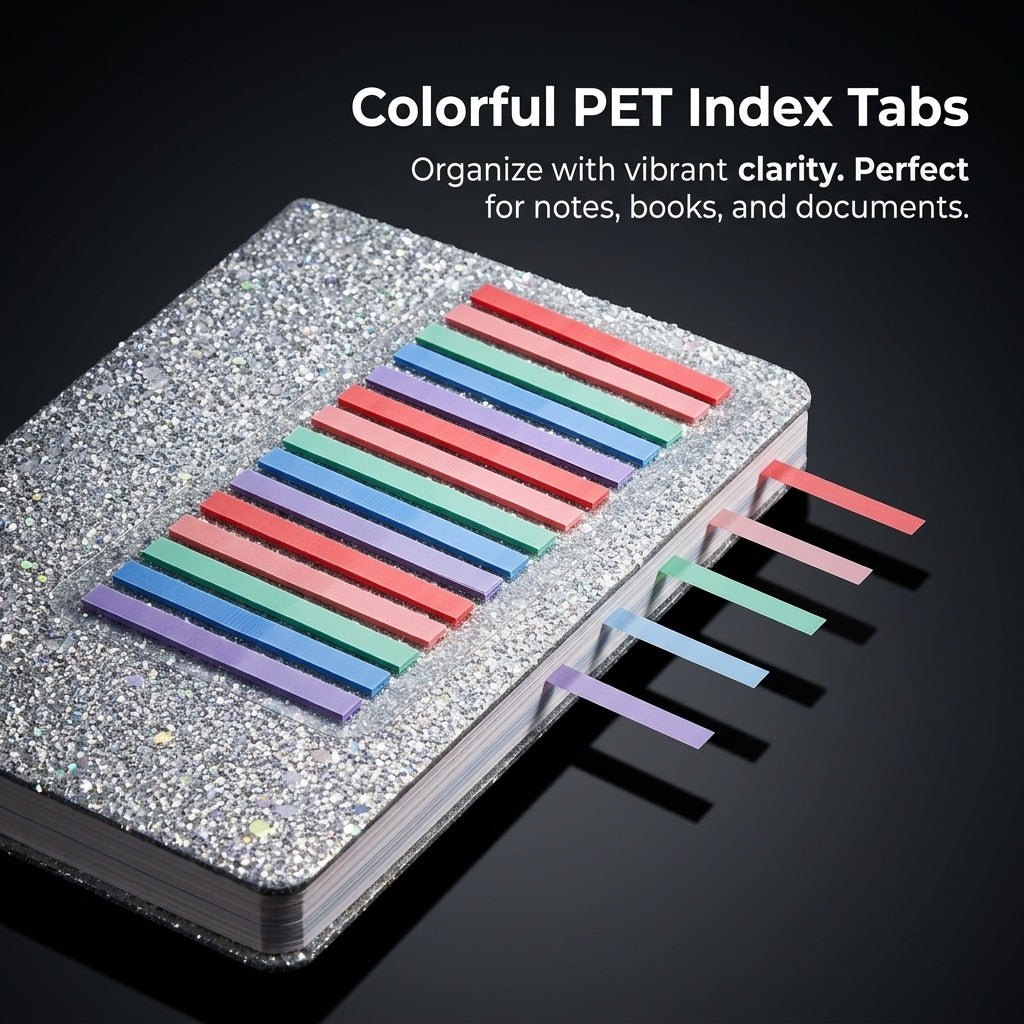 Index Flags 300 Pieces Translucent Fluorescent, PET Sticky Page Markers for Students, Notebook Tabs for Reading Notes and Filing