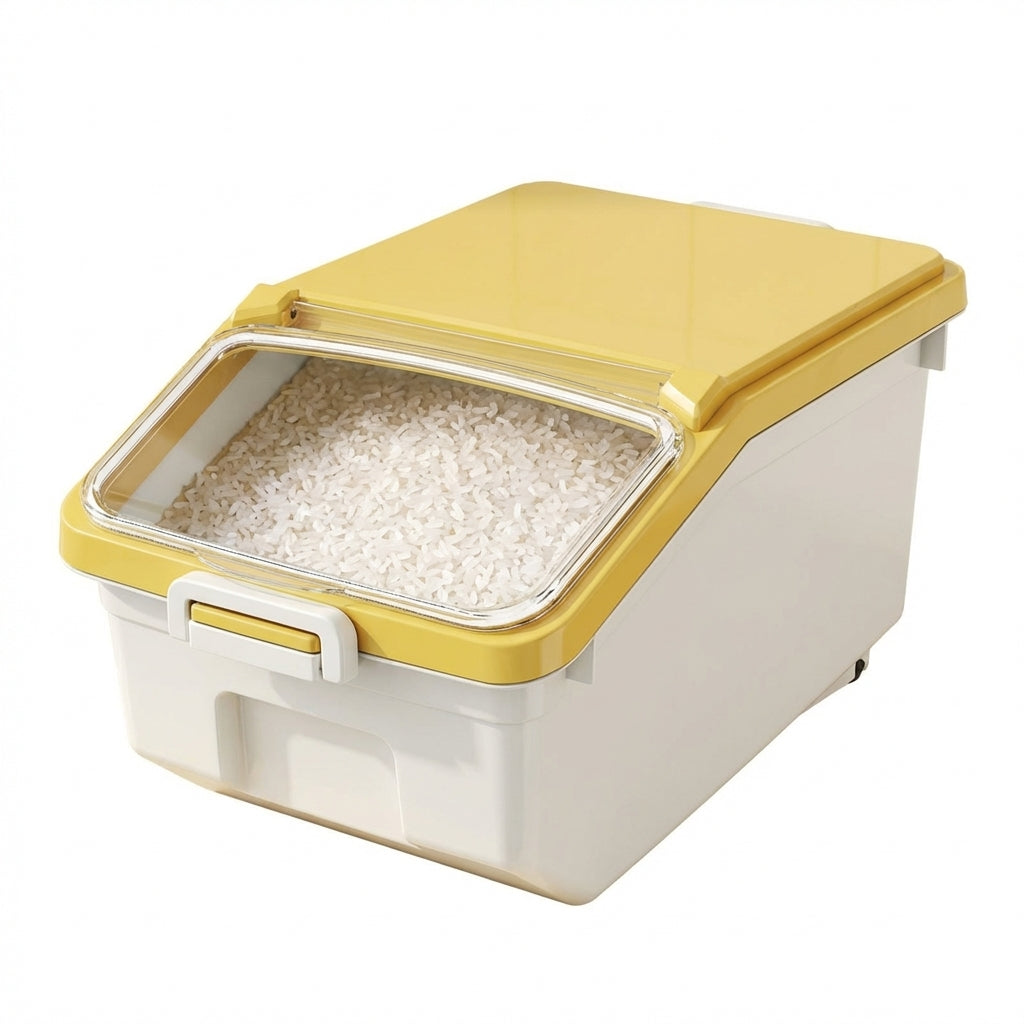 Large Rice Dispenser 10kg Cereal Storage Box, Airtight Flip Lid Rice Keeper, Pantry Organization Storage Bin, Kitchen Storage