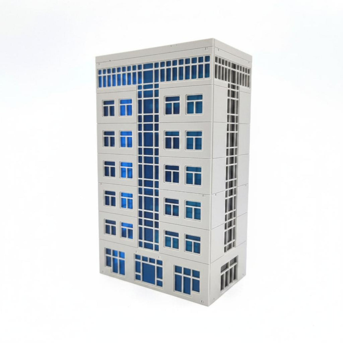 Hightall Building Model Light Gray Plastic Building Model Display Item Flat Roof Architectural Scene