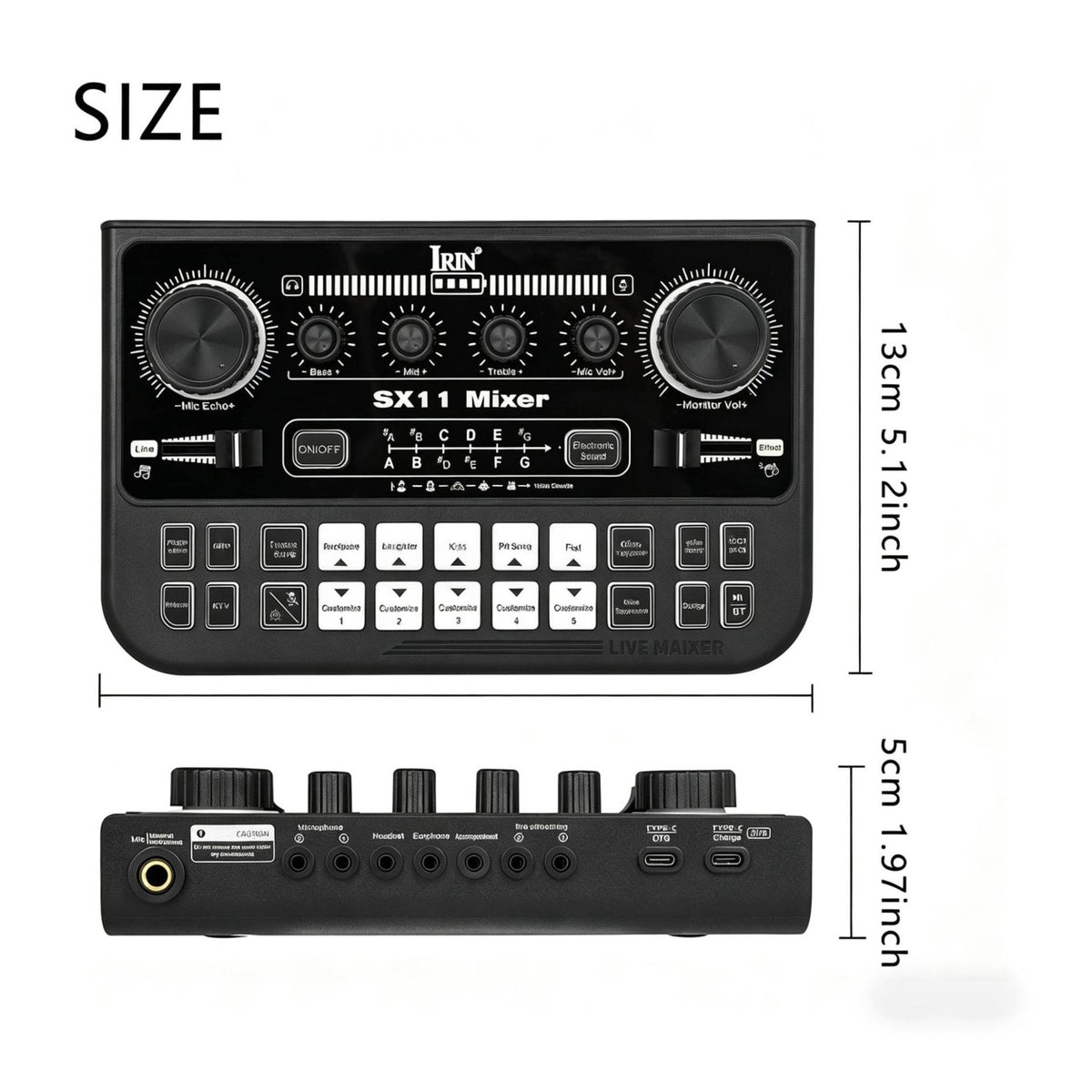 Multi-Platform Compatible Live Broadcasting Soundboard realTime Monitoring Voice Changer Sound Effects Board Bluetooth Connectivity Portable DJ Mixer for Gamers, Podcasters, Podcasting