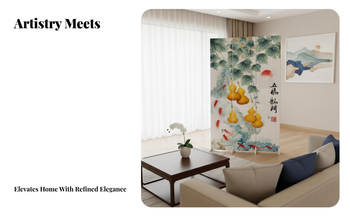 New Chinese design Folding Room separater Foldable Gourd-Shaped Cutcut-through Partition Movable Privacy Screen Freestanding for Interior Decorators, Office Workers, Entryway, Studio Apartment, Restaurant, showcase