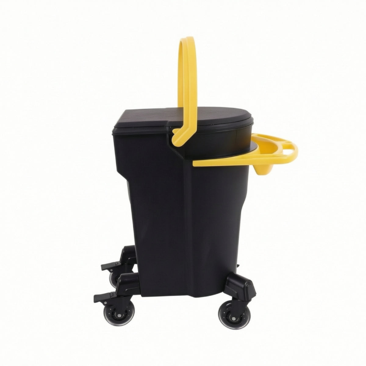 Rolling Car Wash Bucket with Handle Sturdy Bucket with Casters for Garage, Driveway